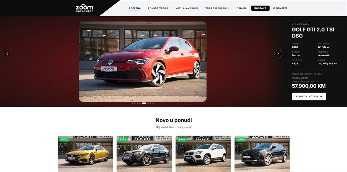 Zoom Auto — početna stranica